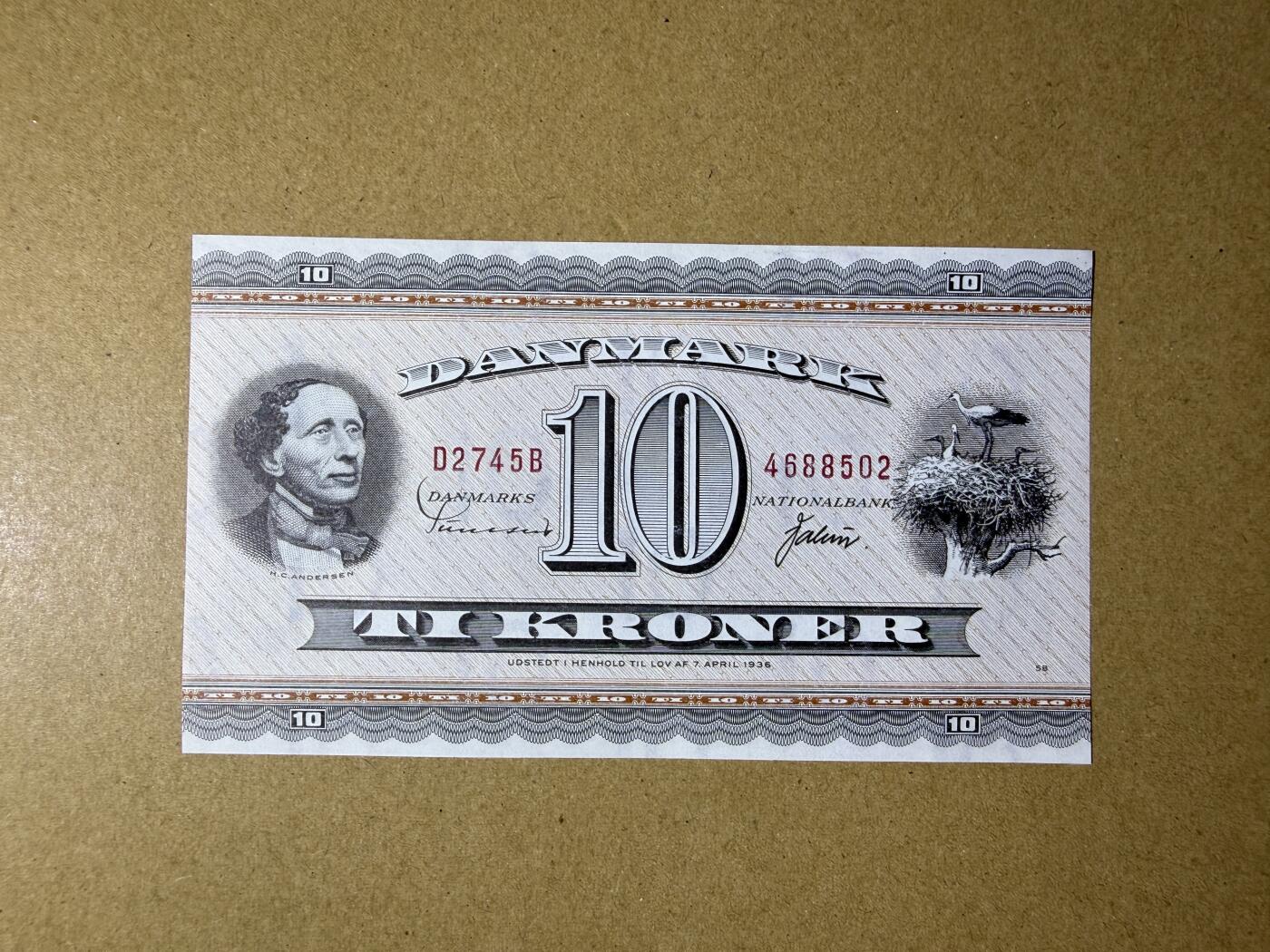 《艾美收藏》第234期-3.1周日外币精华场 丹麦10克朗 UNC 1974年 安徒生