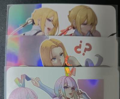 花开卡拍第61期（3月7号周六截拍，品控勿拍!!!拍品不寄存，运费5元（新疆需补运费差价或顺丰到付），自制卡难免瑕疵，可能存在轻微撞角爆边等出厂瑕疵，品控介意勿拍！） - 绘天阁 非常清凉的美少女02 3张 彩闪