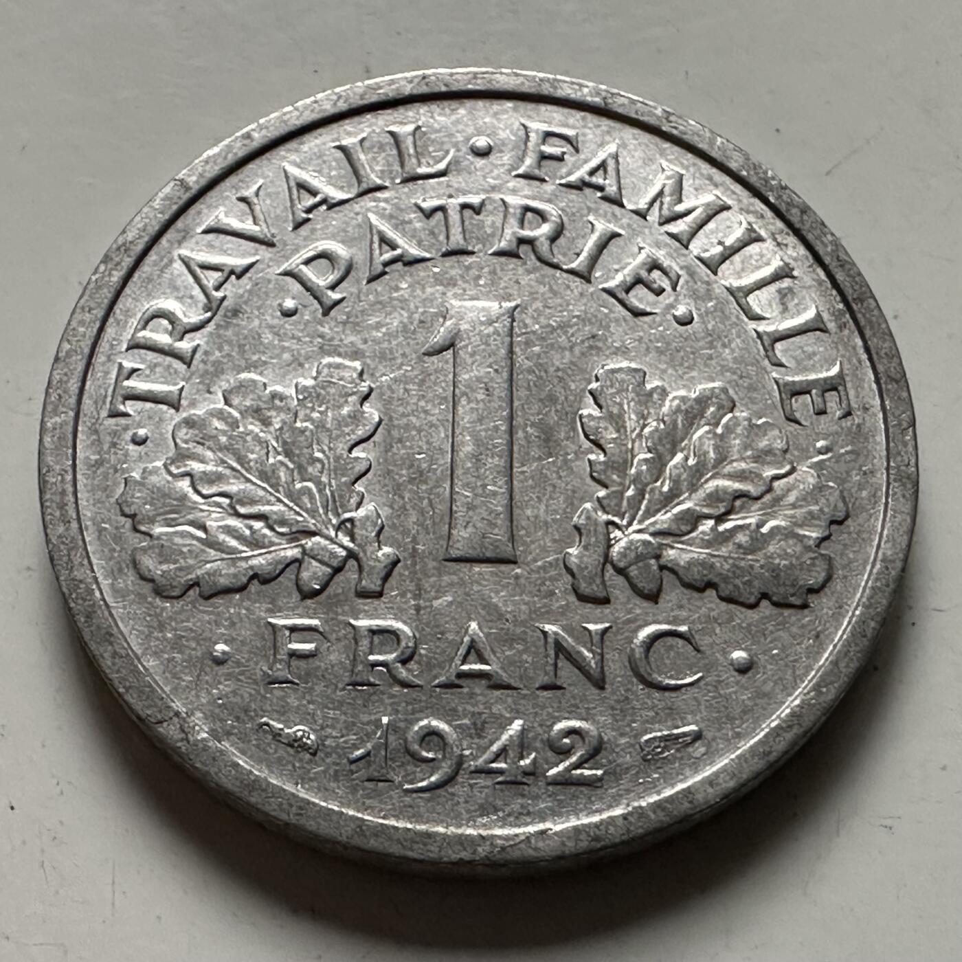 🌹外币初藏🌹🐯2026年第22场  每周二四六晚8️⃣点 接代拍 法国1942年一法郎 