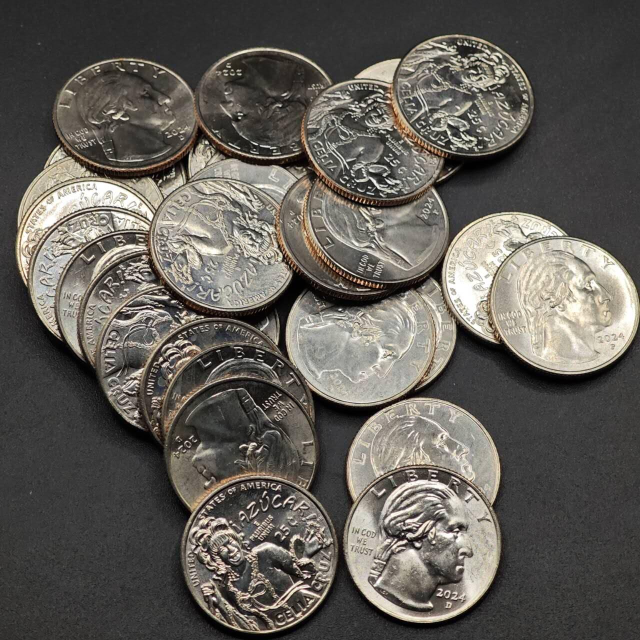 【淘币小摊】实时拍第八百七十一拍   散币银币场    每周一统一发货 美国2024年杰出女性西莉亚·克鲁兹25分纪念币29枚