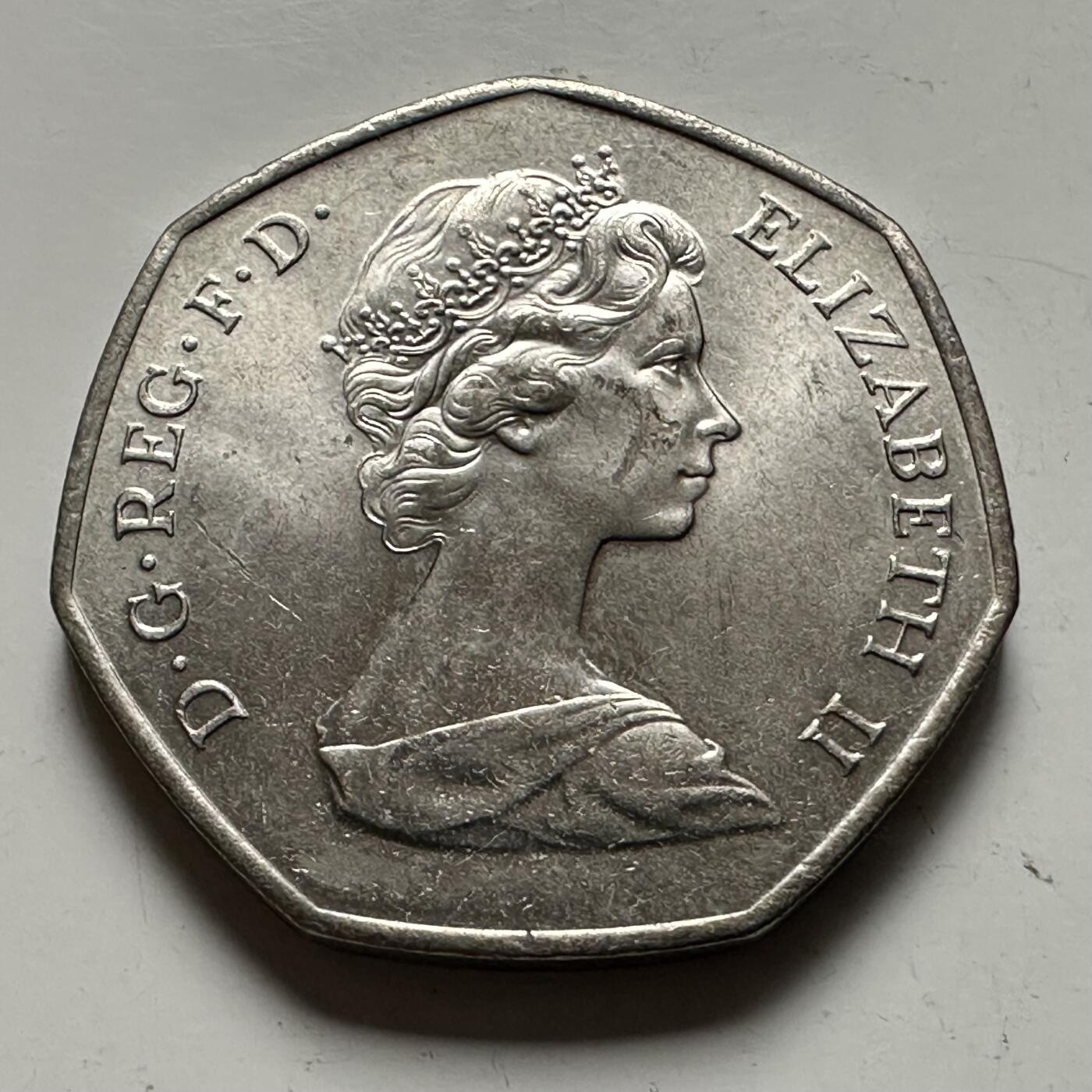 🌹外币初藏🌹🐯2026年第22场  每周二四六晚8️⃣点 接代拍 英国1973年50便士纪念币