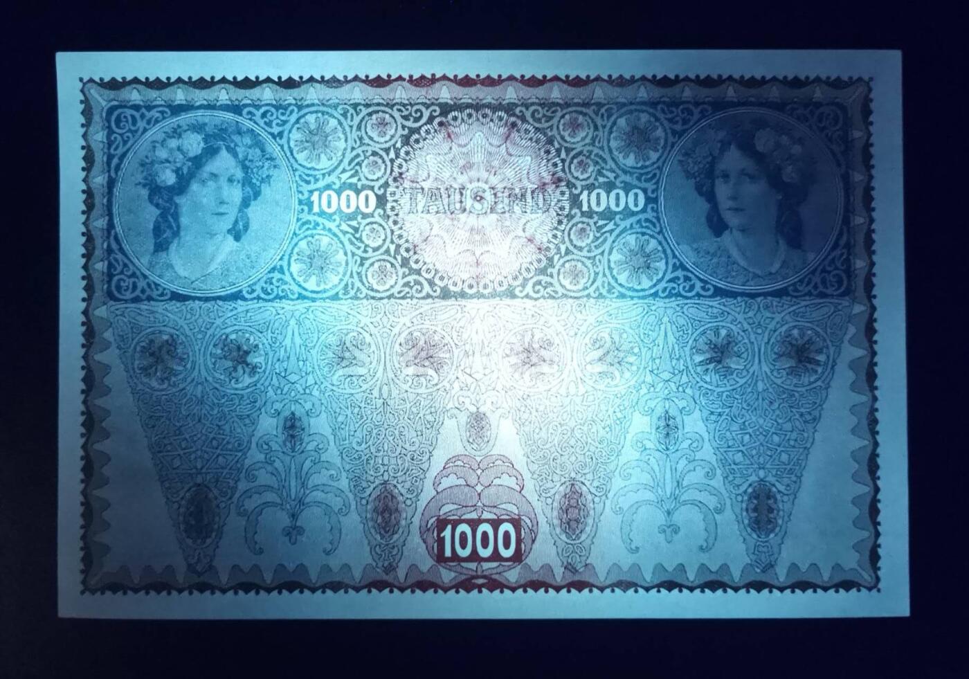 《艾美收藏》第234期-3.1周日外币精华场 奥地利(奥匈帝国)1902年1000克朗UNC无4 浅色 角不太绝 原汁原味 百年老票全新品相难得 超大票幅