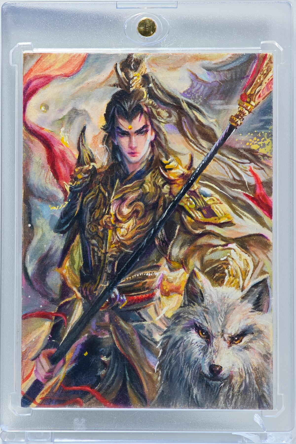 白泽拍卖卡牌手绘专场第33期（去岁千般皆如愿 今年万事定称心） 2025 天艺吾奉手绘卡 二郎神   卡砖封装