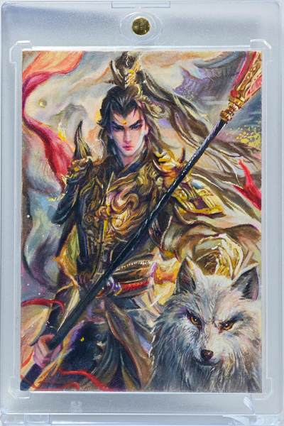 白泽拍卖卡牌手绘专场第33期（去岁千般皆如愿 今年万事定称心） - 2025 天艺吾奉手绘卡 二郎神   卡砖封装