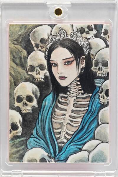 白泽拍卖卡牌手绘专场第33期（去岁千般皆如愿 今年万事定称心） - 2025 卢艺丰手绘卡 白骨精  卢艺丰签题 钤印 卡砖封装