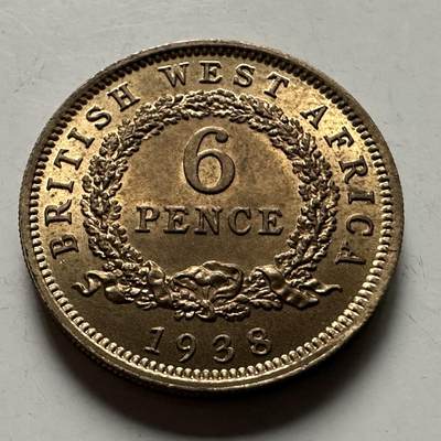 🌹外币初藏🌹🐯2026年第22场  每周二四六晚8️⃣点 接代拍 - 英属西非1938年6便士 原光好品 少见