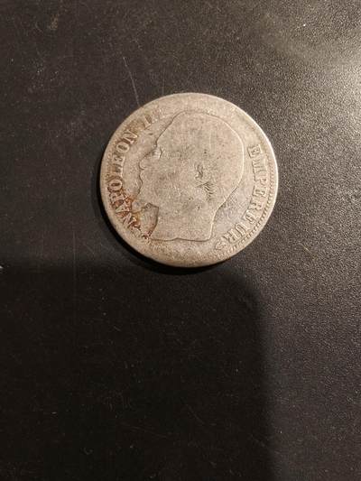 老王徽章第185期 - 法国拿破仑三世1856年1法郎银币    900银    4.7g