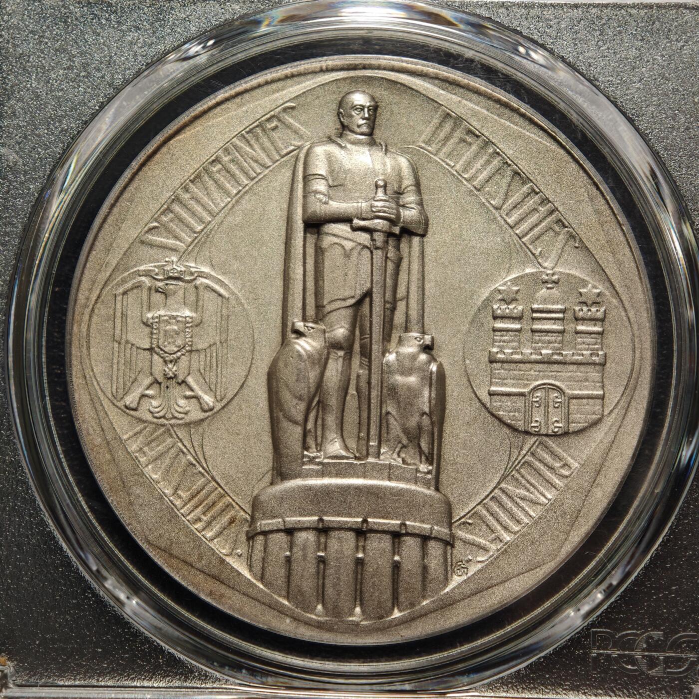 【德藏】世界币章拍卖第166期（拍品征集中~欢迎藏友联系） 1909年 德国汉堡射击节纪念银章 PCGS SP64 磨砂质感 状态极佳