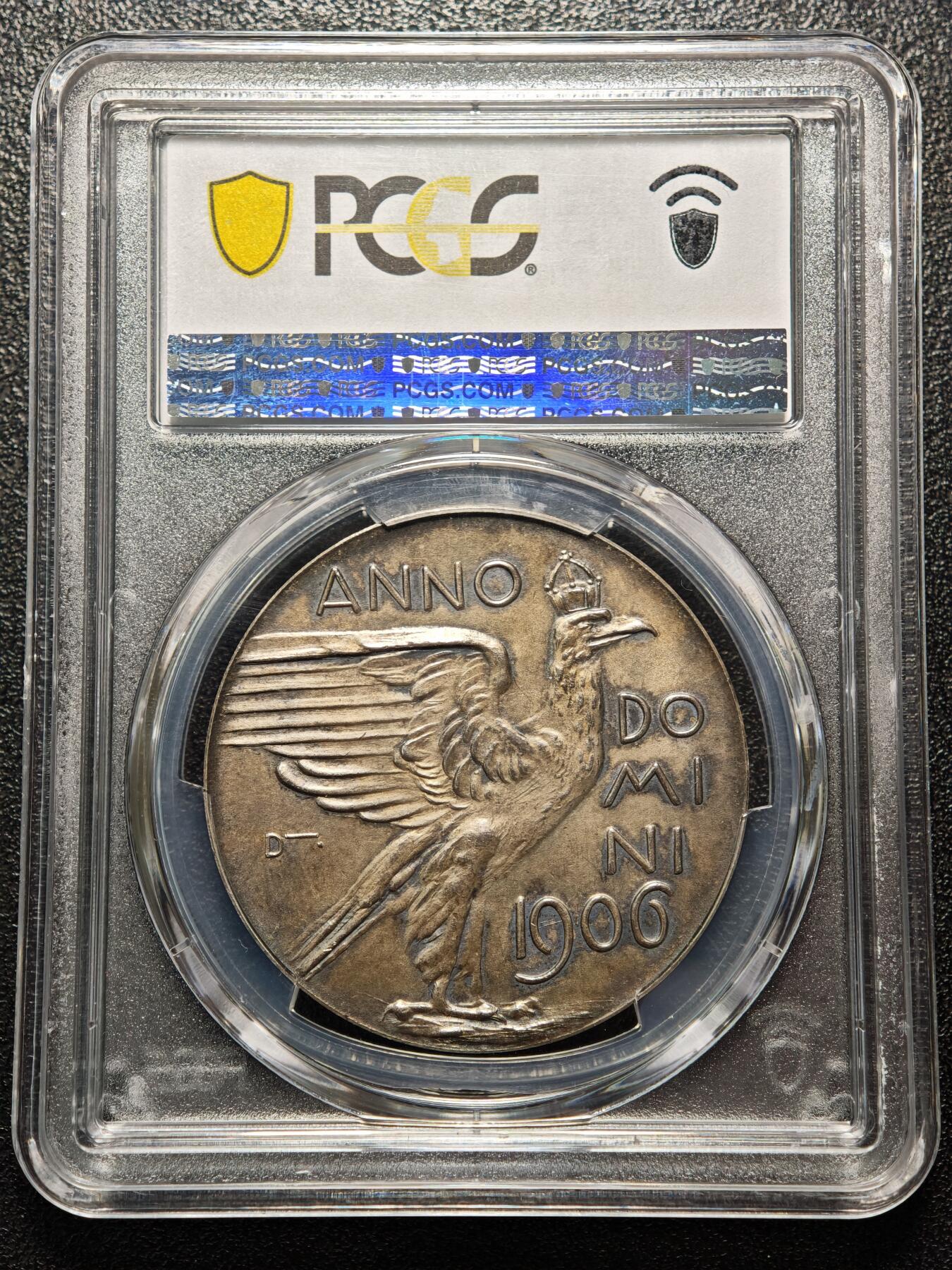 【德藏】世界币章拍卖第166期（拍品征集中~欢迎藏友联系） 1906年 德国慕尼黑第15届德意志联邦射击节纪念银章 PCGS SP64 原味包浆