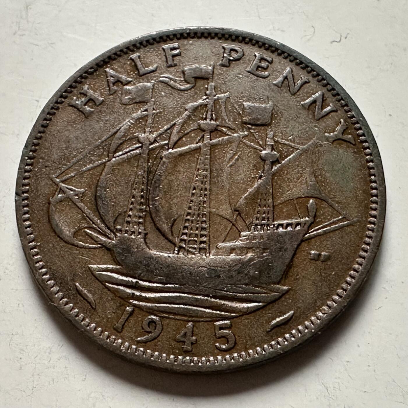 🌹外币初藏🌹🐯2026年第22场  每周二四六晚8️⃣点 接代拍 英国1945年1/2便士 半便士