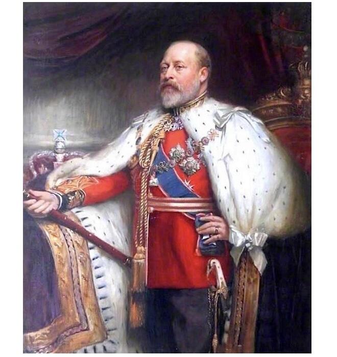 英国1910年 爱德华七世高浮雕精制大合金章 带铭牌 40MM