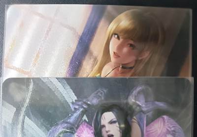 花开卡拍第61期（3月7号周六截拍，品控勿拍!!!拍品不寄存，运费5元（新疆需补运费差价或顺丰到付），自制卡难免瑕疵，可能存在轻微撞角爆边等出厂瑕疵，品控介意勿拍！） - 背面艺术卡 ACG美少女 2张 粗闪