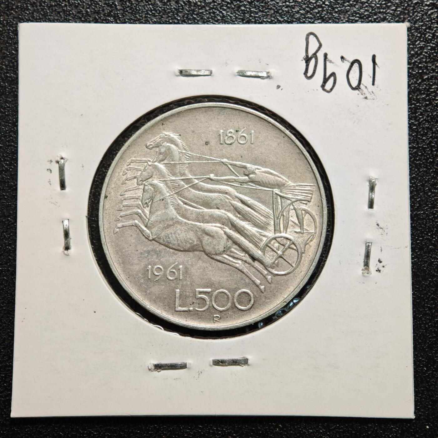 【德藏】世界币章拍卖第166期（拍品征集中~欢迎藏友联系） 老藏家集藏系列之- 2枚一组 1965年 意大利诗人但丁诞辰700周年500里拉纪念银币 835银 及 1961年 意大利统一百年500里拉纪念银币 835银 入册20余年·附有当年购入价