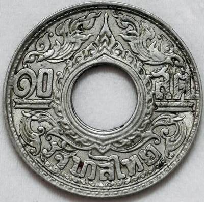 文馨钱币收藏第 295 场，（元宵场）各种银币散币纪念章，长期接代拍业务 - 1941年泰国10萨当中孔寺庙银币2.55克拉玛八世带底光