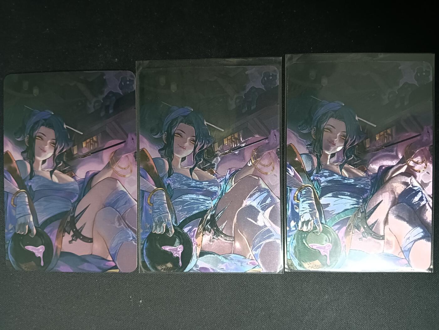 花开卡拍第61期（3月7号周六截拍，品控勿拍!!!拍品不寄存，运费5元（新疆需补运费差价或顺丰到付），自制卡难免瑕疵，可能存在轻微撞角爆边等出厂瑕疵，品控介意勿拍！） 水浒英雄传 孙二娘 3宫 背面艺术卡 光刻工艺