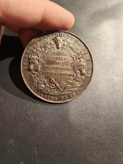 老王徽章第185期 - 法国地方农业委员会农业竞赛单面大铜章    直径36mm     重量22.6g