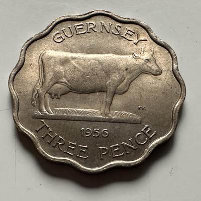 🌹外币初藏🌹🐯2026年第22场  每周二四六晚8️⃣点 接代拍 - 根西岛1956年3便士 薄版 b
