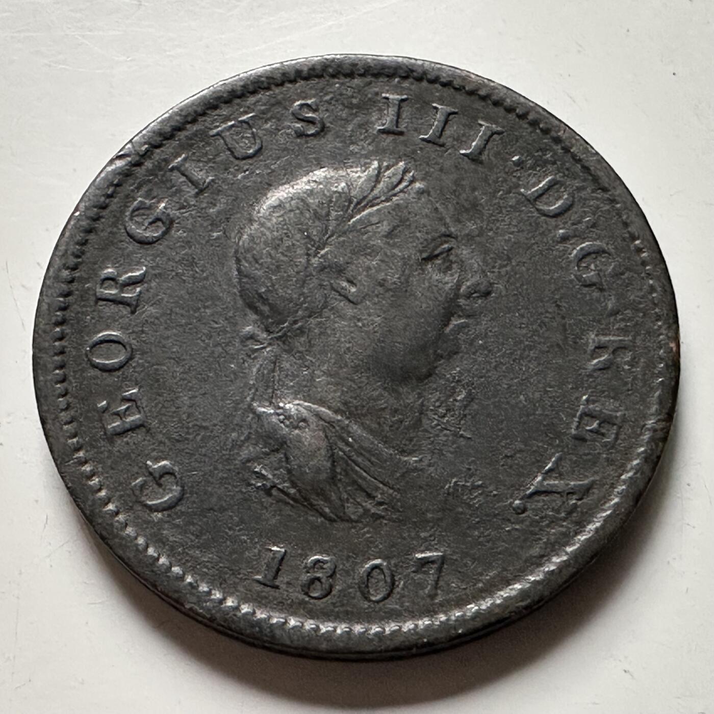🌹外币初藏🌹🐯2026年第22场  每周二四六晚8️⃣点 接代拍 英国1807年乔治三世1/2便士 半便士