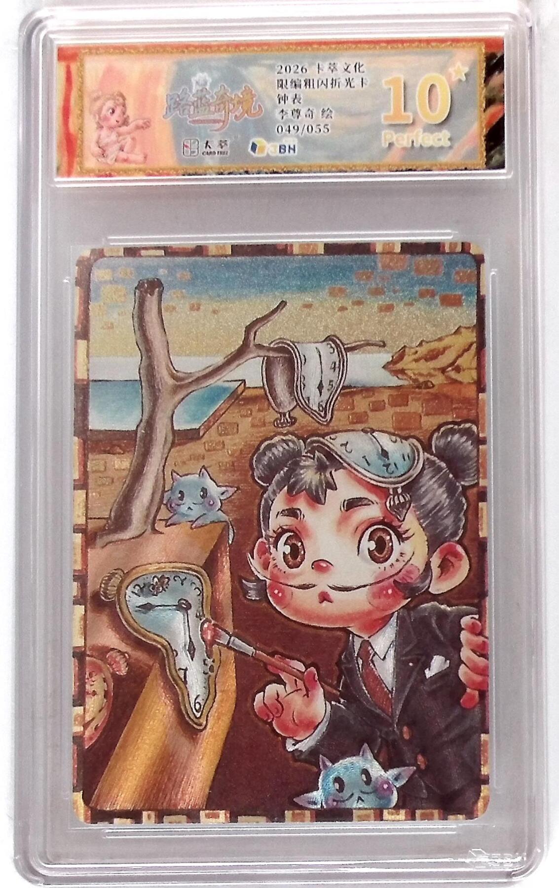 阳大大卡牌拍卖第103期（持续收拍品，周五晚上九点截拍，进群福利早知道） 【爆金10分】卡萃文化 路蓝奇境 限编粗闪折光卡 钟表 李尊奇 绘 049/055