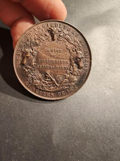 老王徽章第185期 - 法国农业协会单面大铜章     直径41mm   重量28.8g