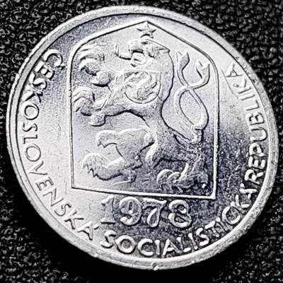 泉币菌-第202场-新年第10场 本场拍品多 请提前出价（正月十五统一发货） - 原光极美 1973年 捷克斯洛伐克 5赫梯铝币 双尾狮 袖珍币