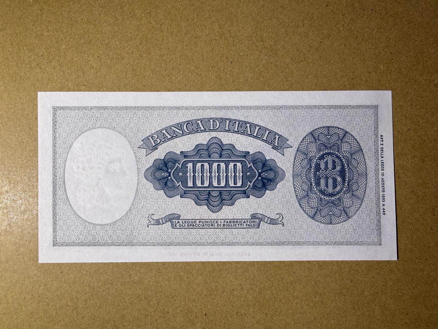 《艾美收藏》第234期-3.1周日外币精华场 意大利1000里拉 UNC 1947年老版本