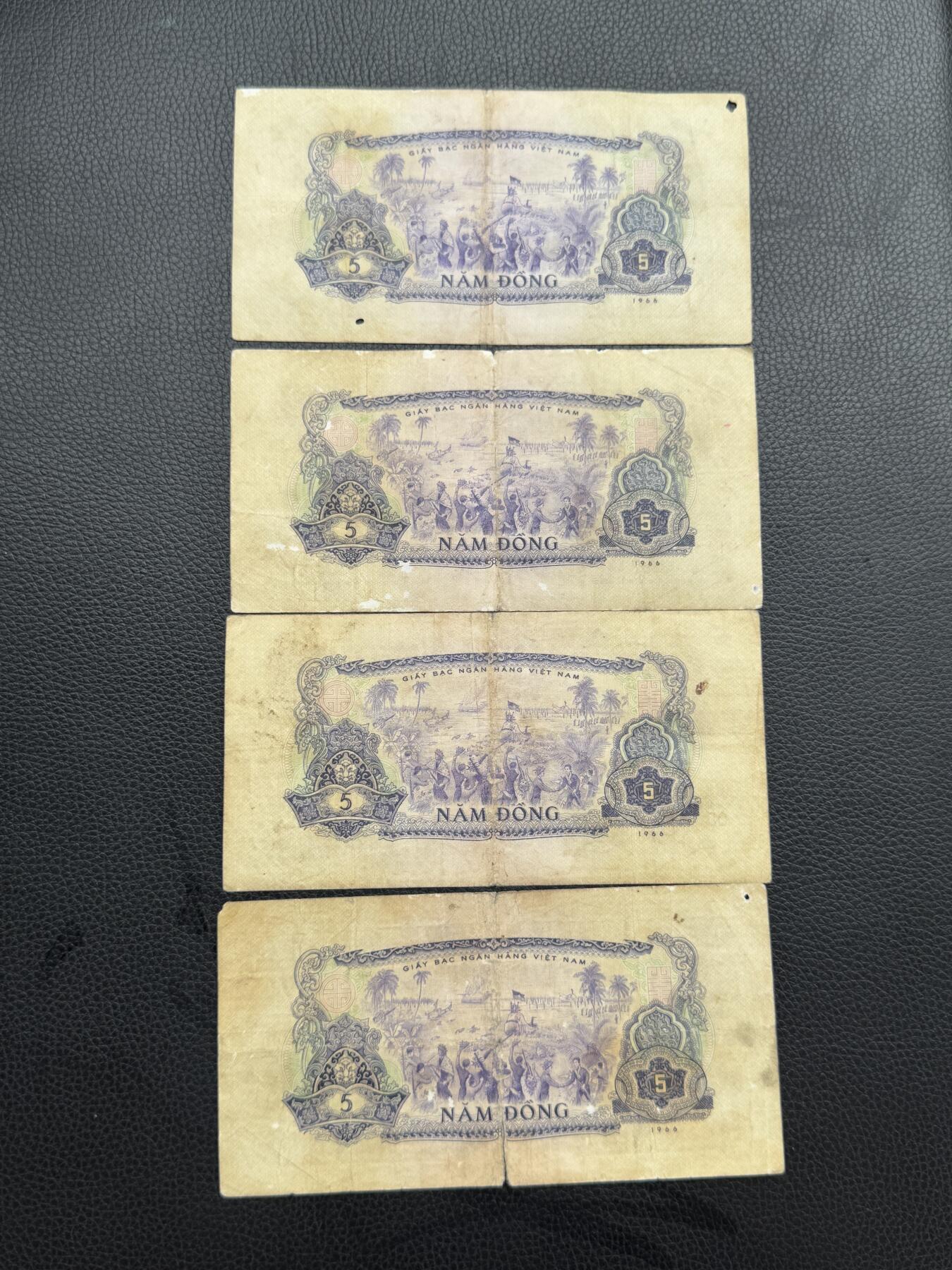 桂P钱币文化工作室拍卖第四十七期 中国代印越南1966年版5盾纸币，流通品相