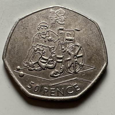 🌹外币初藏🌹🐯2026年第22场  每周二四六晚8️⃣点 接代拍 - 英国2011年伦敦残奥会 硬地滚球50便士纪念币