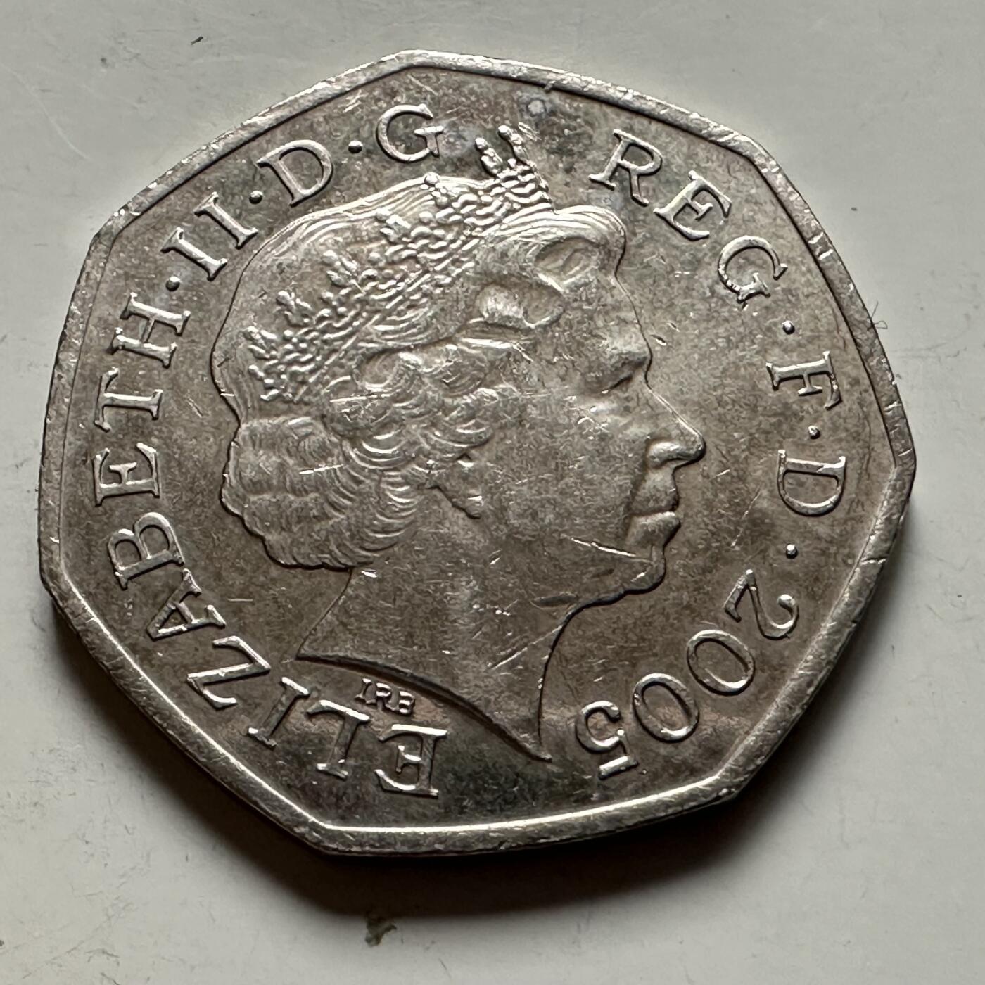 🌹外币初藏🌹🐯2026年第22场  每周二四六晚8️⃣点 接代拍 英国2005年约翰逊词典250周年50便士纪念币 d