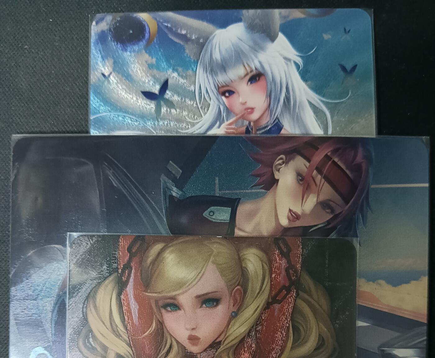 花开卡拍第61期（3月7号周六截拍，品控勿拍!!!拍品不寄存，运费5元（新疆需补运费差价或顺丰到付），自制卡难免瑕疵，可能存在轻微撞角爆边等出厂瑕疵，品控介意勿拍！） 五月卡牌 福袋卡 艺术卡 ACG美少女 3张 粗闪