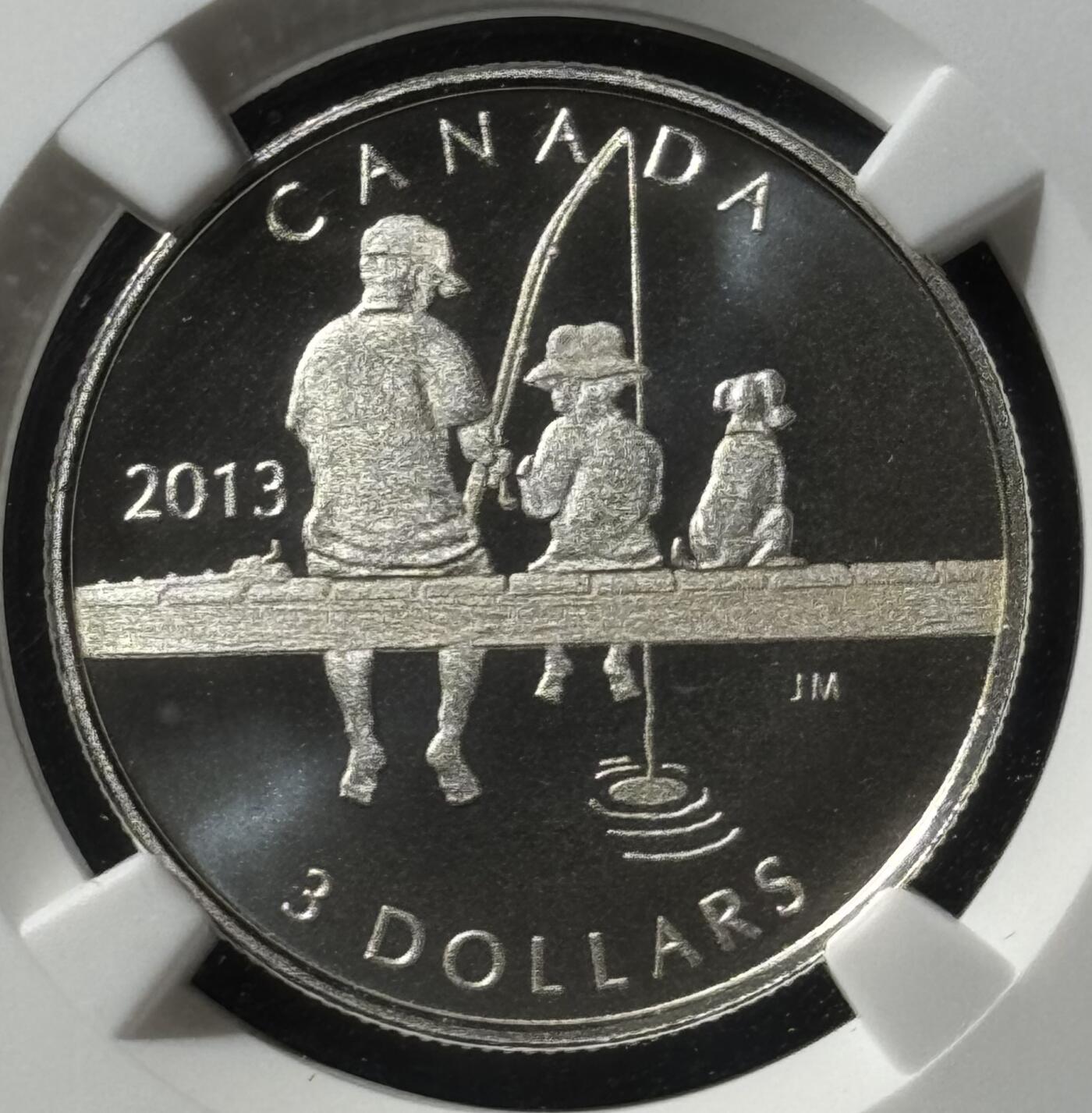 加拿大2013年父子钓鱼银币 PF70Matte 