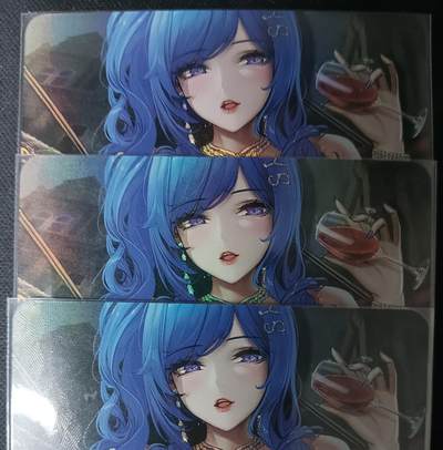 花开卡拍第61期（3月7号周六截拍，品控勿拍!!!拍品不寄存，运费5元（新疆需补运费差价或顺丰到付），自制卡难免瑕疵，可能存在轻微撞角爆边等出厂瑕疵，品控介意勿拍！） - 艺术卡 碧蓝航线 圣路易斯 3张 彩闪