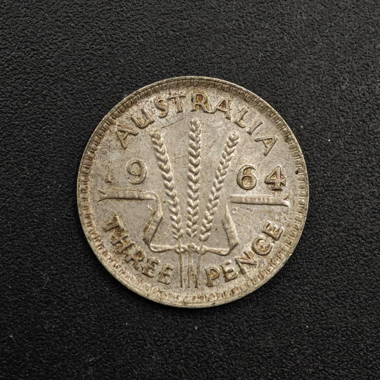 【淘币小摊】实时拍第八百七十一拍   散币银币场    每周一统一发货 澳大利亚1964年3便士银币