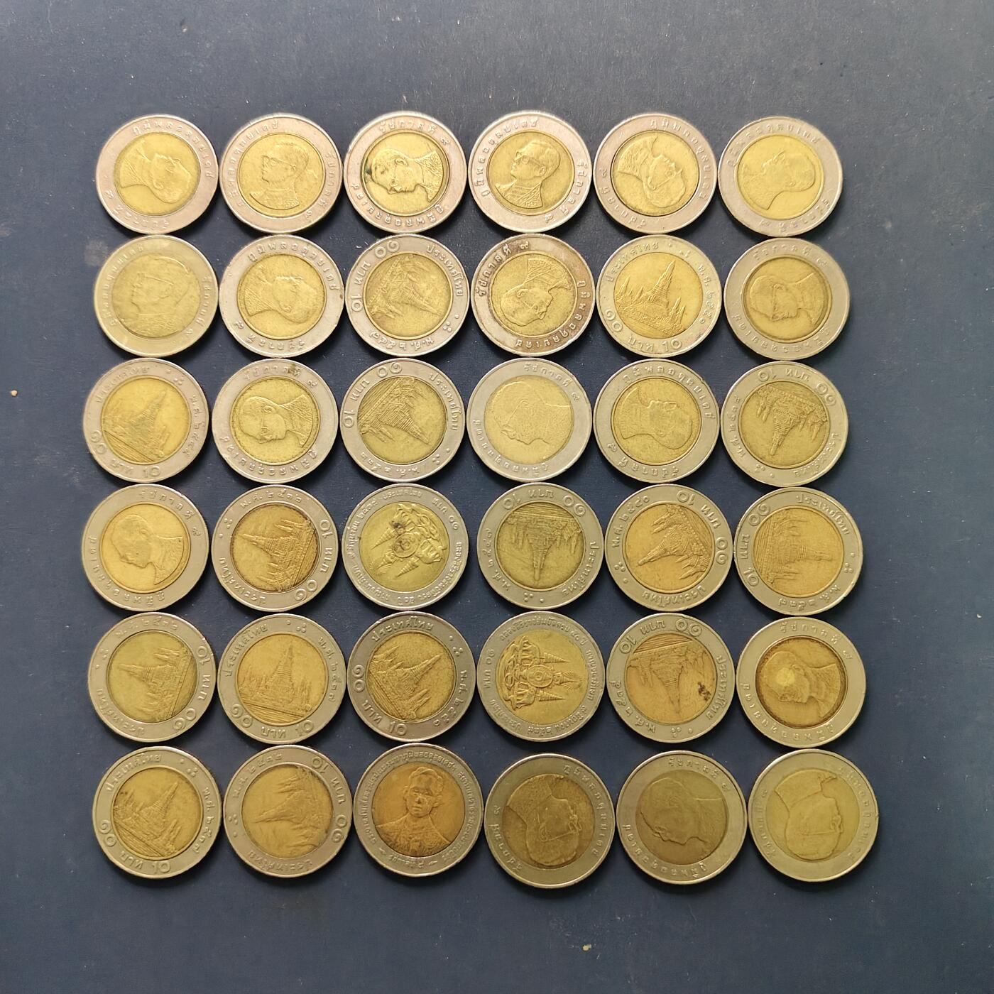 【全场包邮】纯粹捡漏拍507场-持续更新中 【批量】泰国各年份双色10铢36枚一组