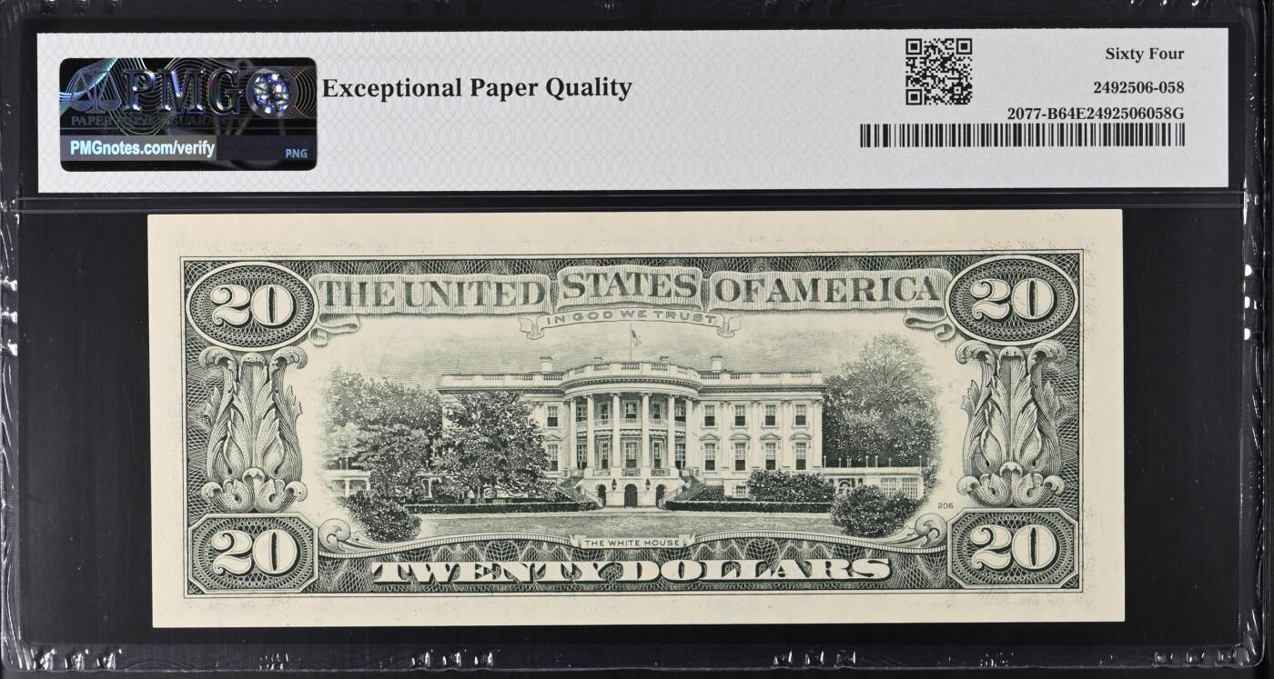 《艾美收藏》第234期-3.1周日外币精华场 美国20美元 PMG64E 1990年 无47