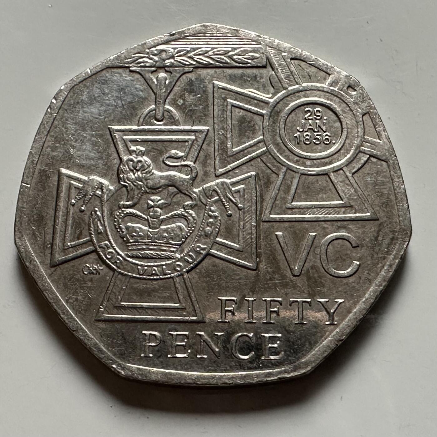 🌹外币初藏🌹🐯2026年第22场  每周二四六晚8️⃣点 接代拍 英国2006年维多利亚十字勋章150周年50便士纪念币