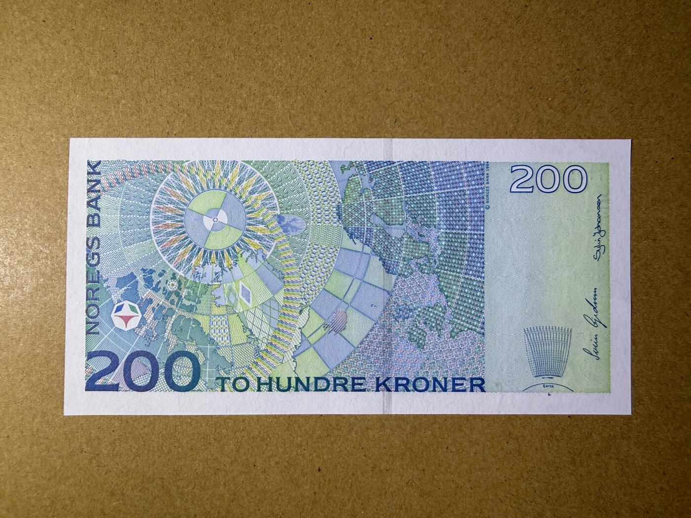《艾美收藏》第234期-3.1周日外币精华场 挪威200克朗 UNC 初版 无4