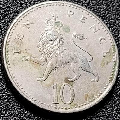 泉币菌-第202场-新年第10场 本场拍品多 请提前出价（正月十五统一发货） - 英国1992年 10便士铜镍币 24.5mm 伊丽莎白二世女王 皇冠狮子