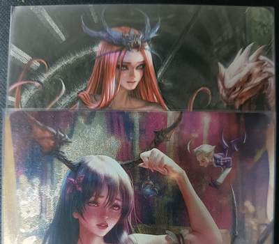 花开卡拍第61期（3月7号周六截拍，品控勿拍!!!拍品不寄存，运费5元（新疆需补运费差价或顺丰到付），自制卡难免瑕疵，可能存在轻微撞角爆边等出厂瑕疵，品控介意勿拍！） - 五月卡牌 福袋卡 艺术卡 美少女 2张 粗闪