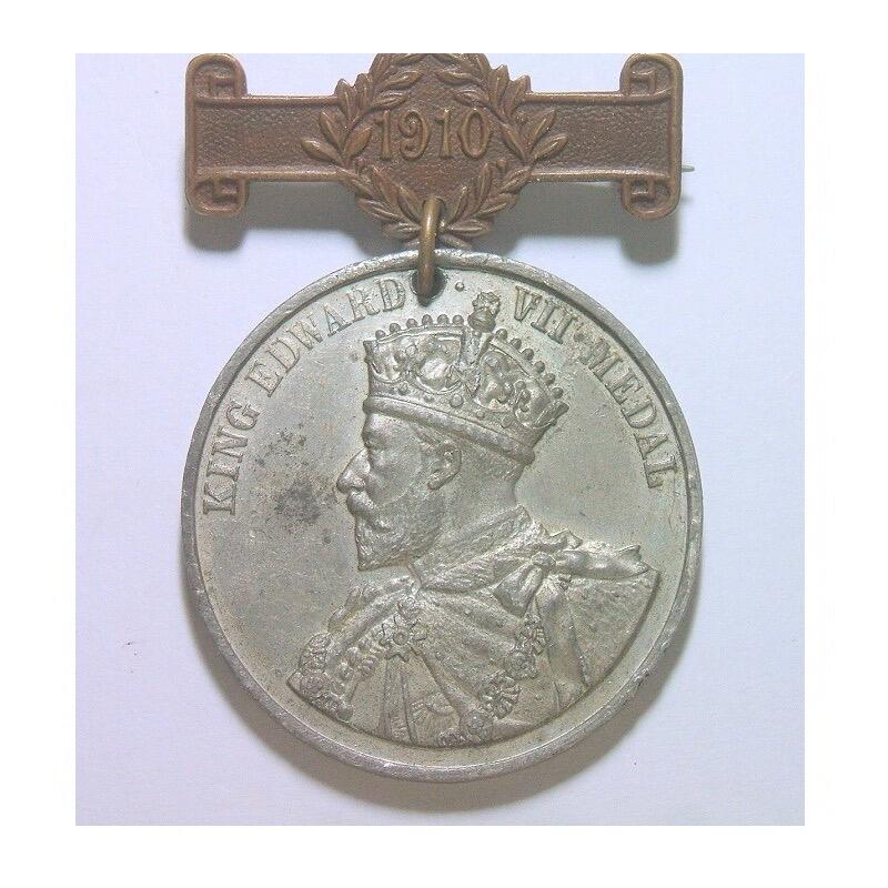 英国1910年 爱德华七世高浮雕精制大合金章 带铭牌 40MM