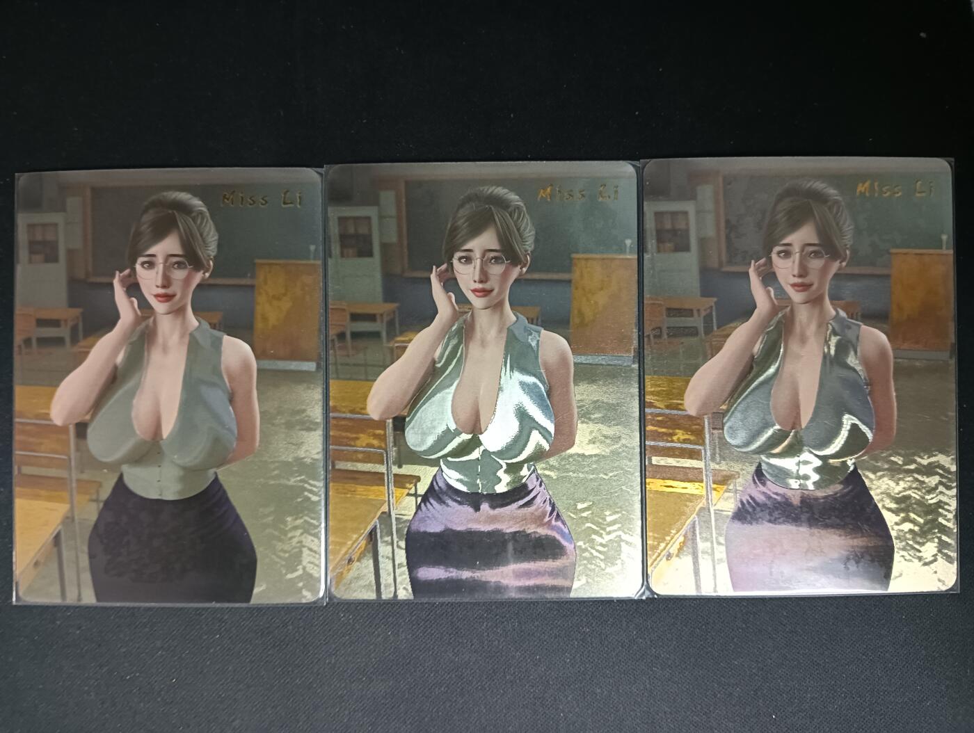 花开卡拍第61期（3月7号周六截拍，品控勿拍!!!拍品不寄存，运费5元（新疆需补运费差价或顺丰到付），自制卡难免瑕疵，可能存在轻微撞角爆边等出厂瑕疵，品控介意勿拍！） 燎原 Miss Li 3张 光刻