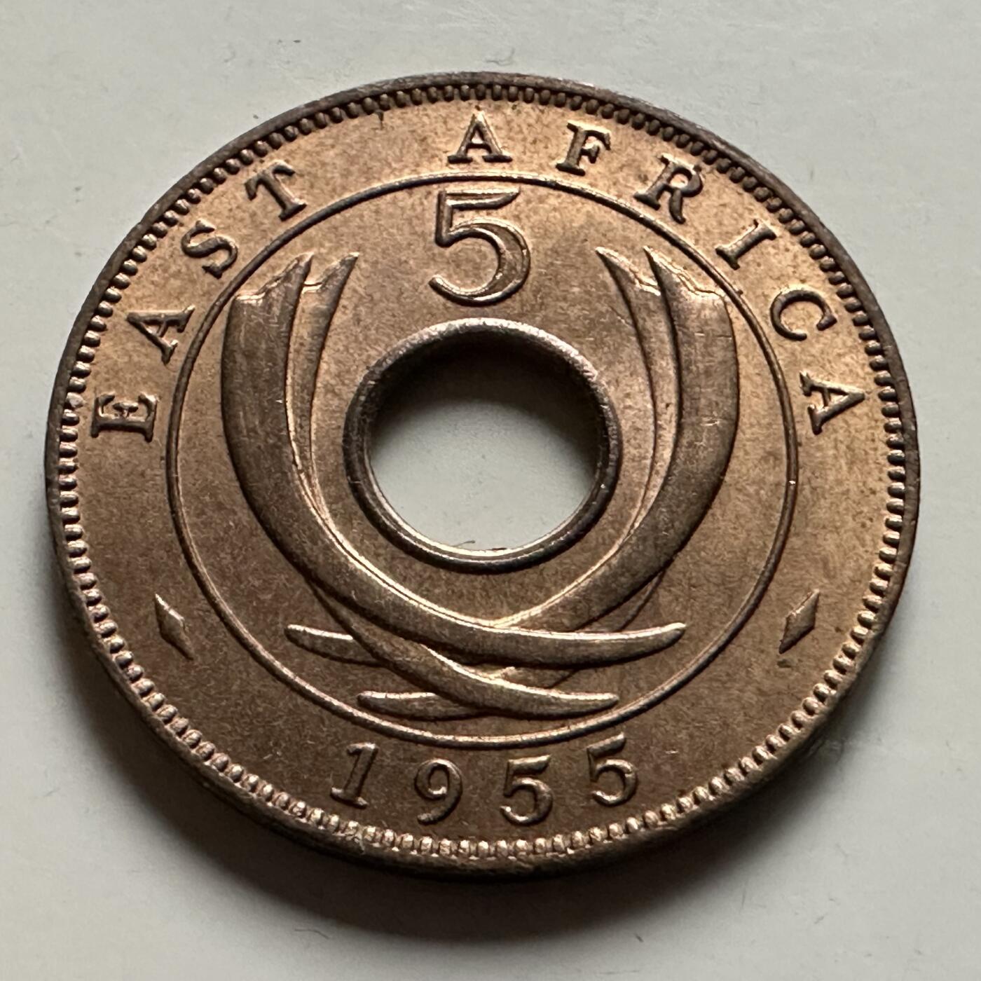 🌹外币初藏🌹🐯2026年第22场  每周二四六晚8️⃣点 接代拍 英属东非1955年五分