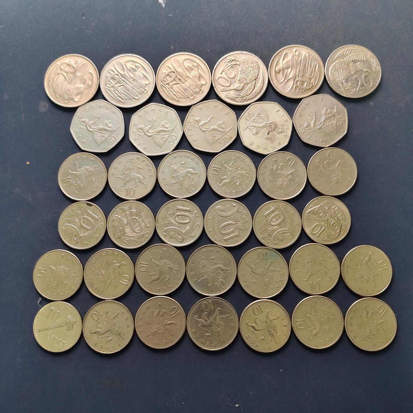 【全场包邮】纯粹捡漏拍507场-持续更新中 【批量】英系各国各年份散币37枚一组