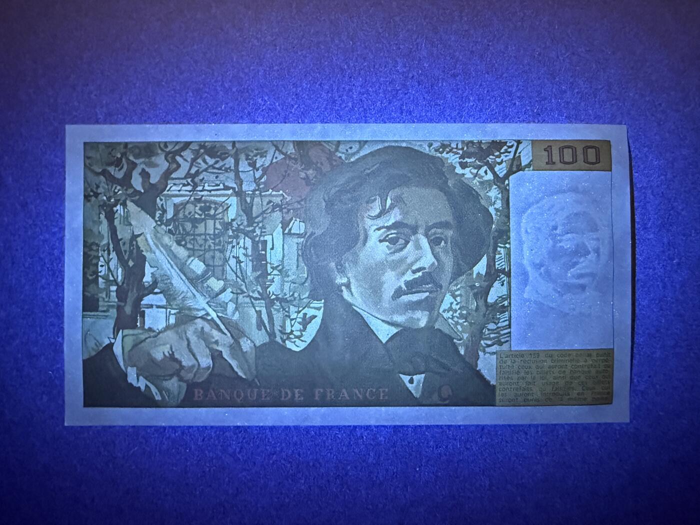 《艾美收藏》第234期-3.1周日外币精华场 法国100法郎 UNC 1984年 画家德拉克洛瓦 无4