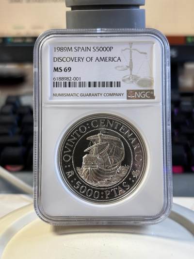 第191期拍卖 - 西班牙1989年帆船2盎司纪念银币NGC-MS69,925银