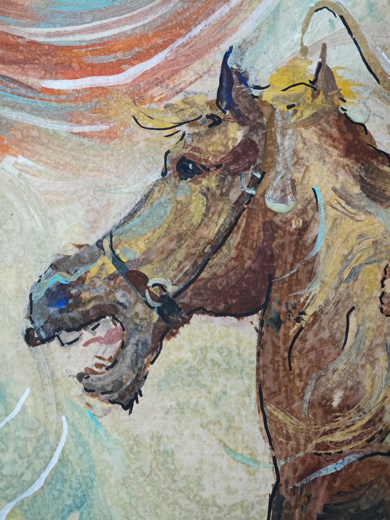 白泽拍卖卡牌手绘专场第33期（去岁千般皆如愿 今年万事定称心） 2025 马哲帆手绘画 黄忠 尺寸：25.3cm*36.7cm  马哲帆钤印