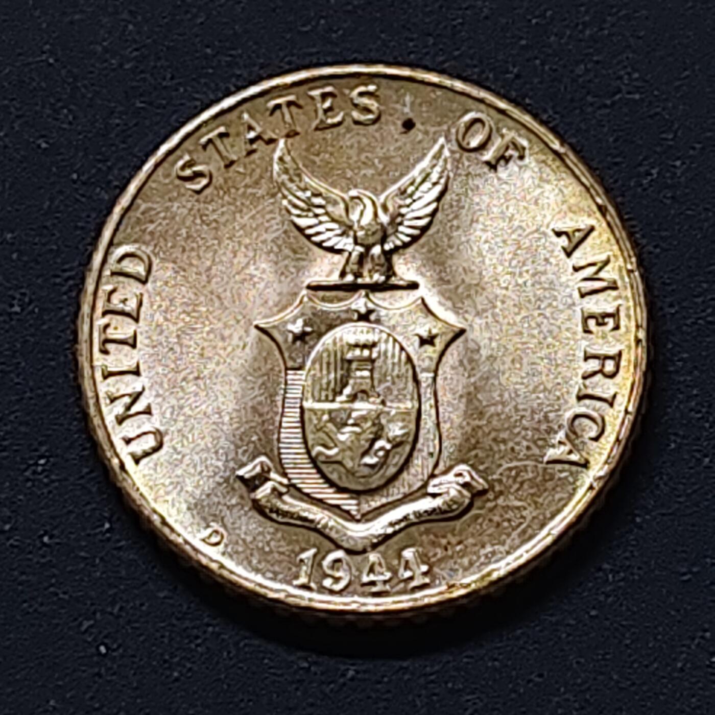 【全场包邮】纯粹捡漏拍508场 美属菲律宾1944年10分银币【17毫米2克75%】