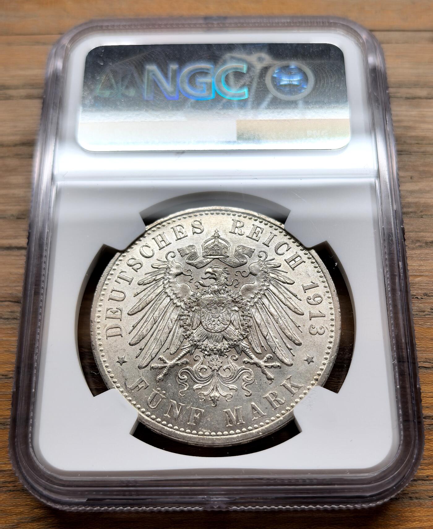 此心安处是吾乡·凡希社世界钱币微拍第三百二十期 1913A德国普鲁士军装5马克大银NGC-UNCD