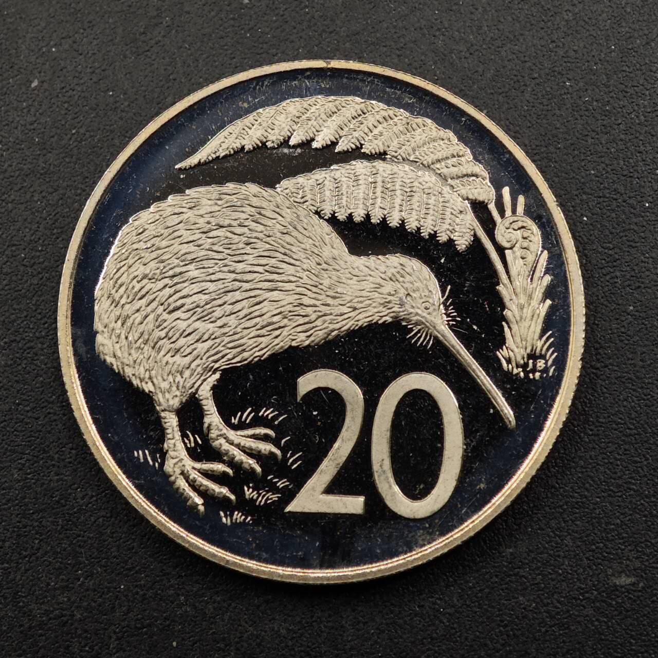 【淘币小摊】实时拍第八百七十二拍   散币银币场    每周一统一发货 新西兰1981年20分精制镍币