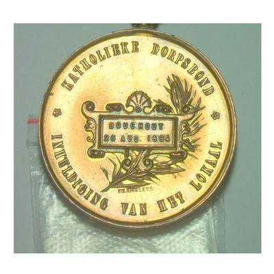 比利时1894年 利奥波德二世高浮雕精制大镀金章 50MM 比利时1894年 利奥波德二世高浮雕精制大镀金章 50MM